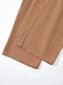 Sparklyn 少女純色紐帶吊帶上衣和寬鬆長褲套裝