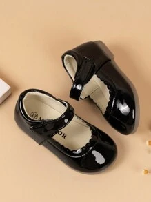 Zapatos planos de moda versátiles y sencillos con suela blanda para bebé - Negro - Ver 1