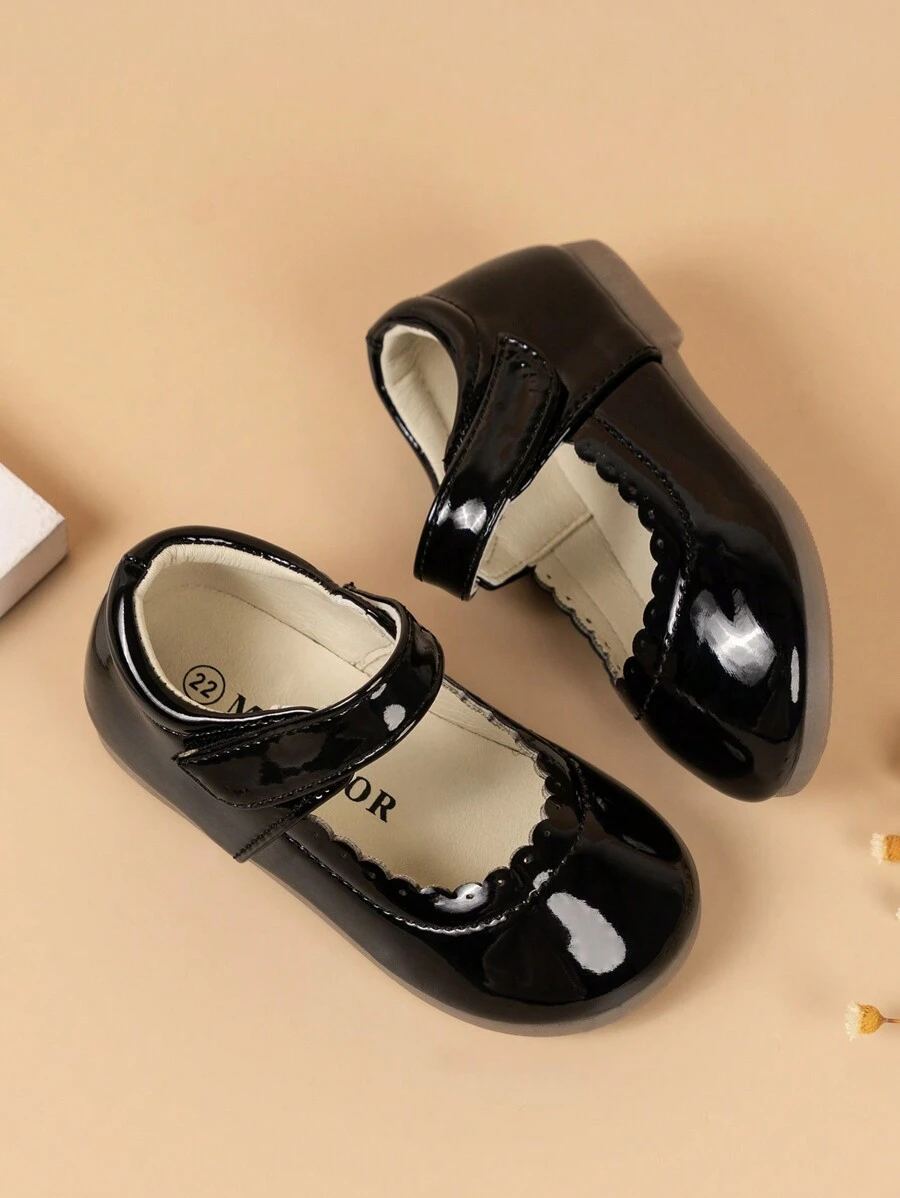 Zapatos planos de moda versátiles y sencillos con suela blanda para bebé - Negro - Ver 1