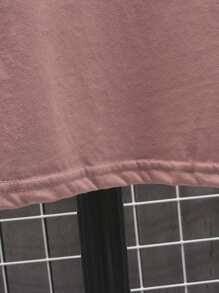 Manfinity Homme Camiseta casual de cuello redondo de unicolor para hombre, camiseta rosa para hombre, top rosa para hombre, camiseta lisa, camiseta color moca para hombre