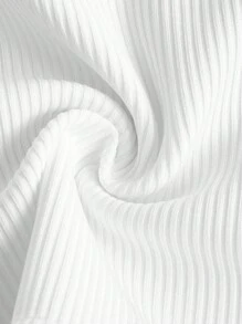 ROMWE Goth 交叉刺繡抹胸上衣 - 白色 - 查看 4