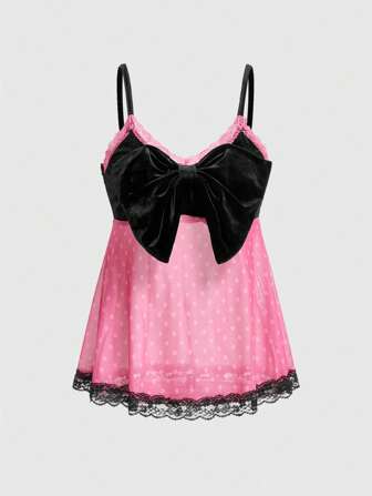 J-Fashion Women's Color Block Butterfly Decorated Lace Trim Camisole Top