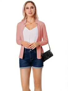 INAWLY Ladies' Solid Color Regular Open-Front Jacket