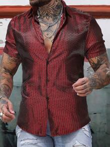 Manfinity Homme Men Allover Print Shirt - Burgundy - View 1