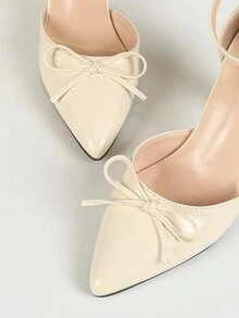 Của phụ nữ Giày cao gót Giày dép , Dày Giày cao gót , Nhọn Ngón chân , Retro Rỗng Dép xăng đan , Nơ Con la - Màu be - Xem 4