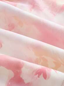 SHEIN MOD Plus Size Summer Pink Floral Print Bow Decor Cami Top - Multicolor - View 4