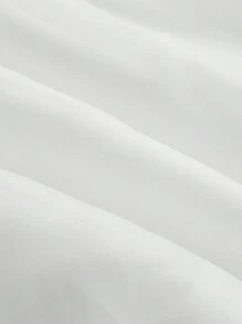 SHEIN MOD Váy trắng hở vai cỡ lớn có tay áo chuông trang trí hoa 3D - trắng - Xem 4