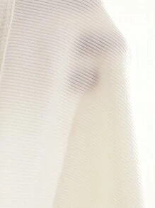 DAZY Women's Solid Color Square Collar Rib Knit Short Sleeve T-Shirt - White - View 9