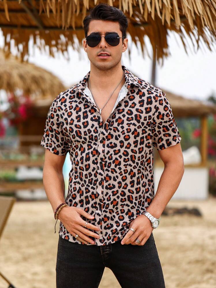 Chemise imprimé leopard homme sale