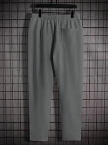 Manfinity VCAY Men's Loose Fit Notch Collar Short Sleeve Top And Drawstring Waist Pants - Grey - View 6