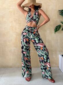 SHEIN Cottnline Two Pieces Bohemian Top And Pant - Multicolor - View 1