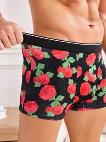 Men's Rose Printed Wide-Leg Boxer Shorts (4pcs/Set) - Multicolor - View 8