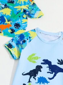 Trunchi de baie pentru băiețel (copil mic) cu design imprimat și pălărie asortată