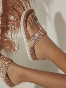 SHUZIA 女士厚底平台楔型涼鞋 - 棕色 - 查看 3