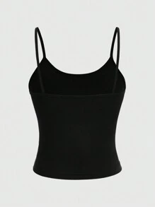 ROMWE Hippie Sun Moon Star Pattern Printed Camisole Top - Black - View 2