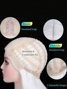 White Wigs for Women 26 Inches Long White Wig Synthetic Wig Middle Part Natural Looking White Wavy Wig for Daily Use Halloween Cosplay Wig