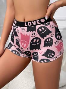 Eraneu Cartoon Ghost Pattern Printed Boxer Shorts