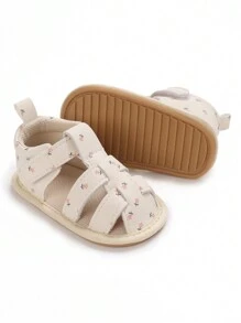 Spring/Summer Indoor Infant Girls' Breathable Sandals With Printed Straps - White - View 3