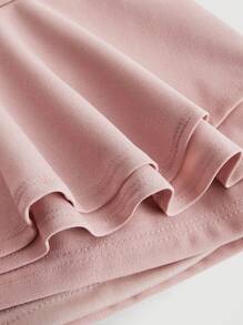 SHEIN MOD Falda-pantalón blanca de cintura alta con volantes superpuestos para el verano - Rosa - Ver 3