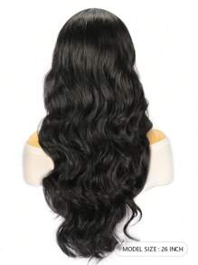 26 inch Natural Black Body Wave Wig V Part Wigs for  Upgrade U Part Wigs Half Wigs for  V Shape Glueless Wig No Leave Out Body Wave V Part Synthetic Wig