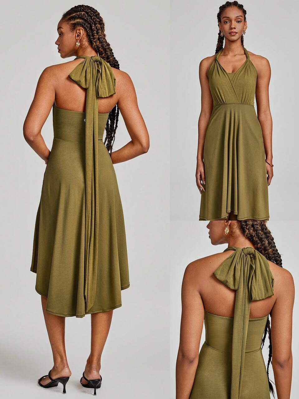 Modal Infinity Dress Just Flow Pocket Ribbon High-Low Light Support Low Impact Daily Casual Travel Summer Dance Quick Dry Moisture Wicking