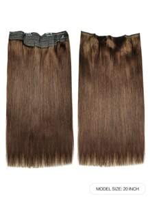 100% Remy Human Hair 150% 18-22Inch #4 Brown Flip In Hair Extensions Virgin Human Hair Extensions Hair Extensions - S4 - View 2