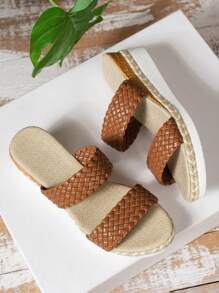 2024 Giày Sandal Nữ Đế Dày Đế Dày Mới 2024, 2 Quai - màu nâu - Xem 4