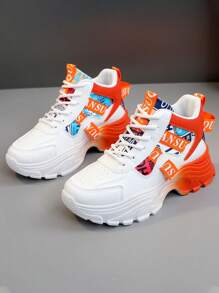 Zapatos De Deporte Transpirables Nuevos De Edición Limitada Para La Primavera/verano 2024 De Diseño Bloque De Colores, Zapatillas Deportivas De Moda Con Suela Gruesa Y Diseño De Aumento De Altura