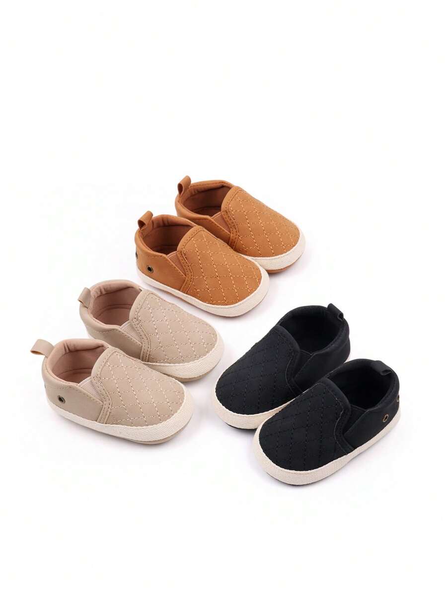 Infant & Toddler Fashionable Rhombus Pattern Solid Color Flat Shoes - Apricot - View 1