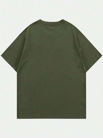 Street Life T-shirt à manches courtes pour hommes avec portrait et impression de lettres, école