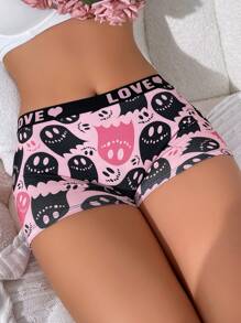 Eraneu Cartoon Ghost Pattern Printed Boxer Shorts
