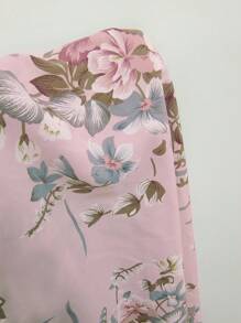 SHEIN Clasi Kích thước lớn Hoa In Cổ áo có khía Giải trí Áo sơ mi - Hồng - Xem 6