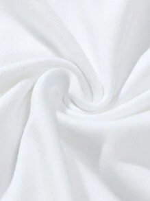 Manfinity Homme Áo thun nam tay ngắn in họa tiết vai trễ, thường ngày, đi chơi, quà tặng bạn trai - trắng - Xem 4