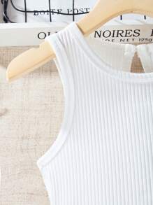 SHEIN Explorewe 少女羅紋針織短上衣與卡其褲