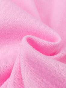 SHEIN Bộ đồ liền thân ngắn tay in hình chú rùa & khẩu hiệu dễ thương cho bé gái - Hồng - Xem 4