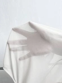 SHEIN LUNE Women's Short Sleeve Open Front Cut Off Jacket In Fall/Winter - White - View 6