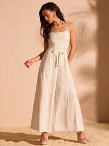 Forever 21 Boho Party Elegant Wide-Leg Jumpsuit - Apricot - View 3