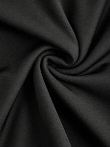 SHEIN EZwear 大尺碼女款純色裙褲 - 黑色 - 查看 4