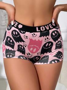 Eraneu Cartoon Ghost Pattern Printed Boxer Shorts