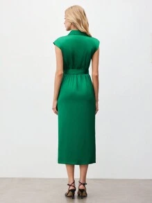 BizChic 女士 masson 綠色無袖系帶商務裙 - 綠色 - 查看 2