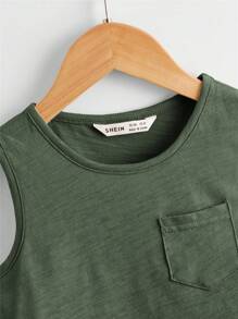 SHEIN 3pcs Young Boy Casual Sports Comfortable Tank Top Set - Multicolor - View 13