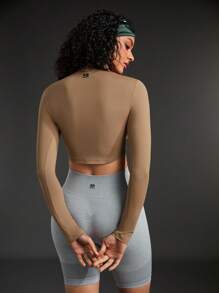 In My Nature 女士拉鍊短款快干防曬夾克 - 棕色 - 查看 2