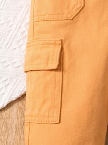 Pantalones Vaqueros De Trabajo De Pierna Recta Para Bebé Niña - Naranja - Ver 5
