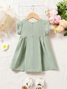 SHEIN Vestido informal sin mangas con estampado floral para niña bebé para vacaciones