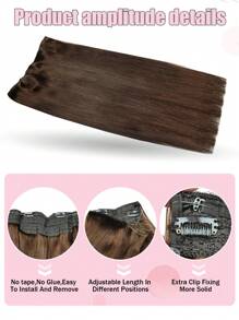 100% Remy Human Hair 150% 18-22Inch #4 Brown Flip In Hair Extensions Virgin Human Hair Extensions Hair Extensions - S4 - View 5