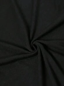 Kích thước lớn Của phụ nữ Giày cao gót & In Khẩu hiệu Ngắn tay Đầm - màu đen - Xem 3