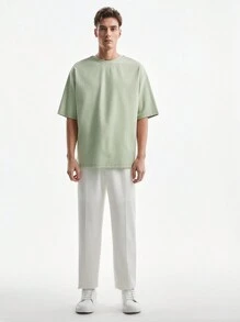 AKNOTIC Business Casual Easy Care Knit Casual Short Sleeved T-Shirt - Green - View 4