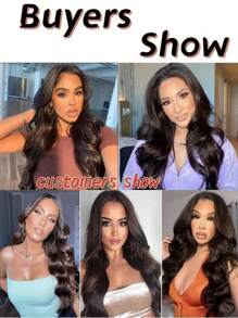 26 inch Natural Black Body Wave Wig V Part Wigs for  Upgrade U Part Wigs Half Wigs for  V Shape Glueless Wig No Leave Out Body Wave V Part Synthetic Wig
