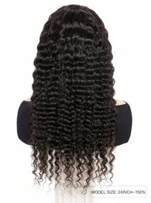 13X6 Sóng sâu Tóc giả phía trước Lace Con người Tóc 22-28 Inch Trong suốt Phía trước Đối với phụ nữ Tự nhiên Đen Màu sắc Tóc giả Với Pre-Plucked Đường chân tóc Chưa qua xử lý Thô Tóc giả tóc người - Natural Black - Xem 4