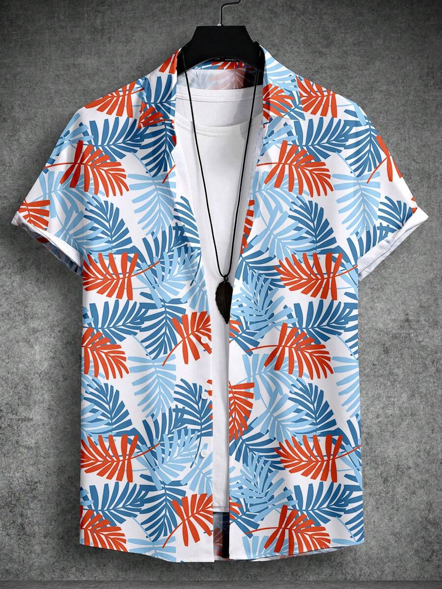 Manfinity RSRT Nam In thực vật Ngắn tay Áo sơ mi - Nhiều màu - Xem 1
